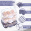 6 Cajas Almacenamiento Huevos Rejillas Refri Azul