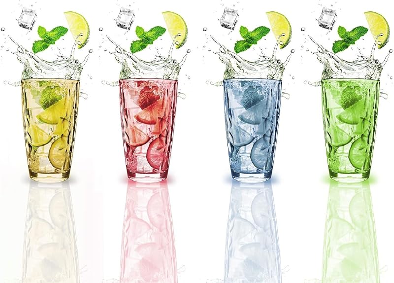 Vasos tumbler plástico 16oz transparente apilables para fiestas
