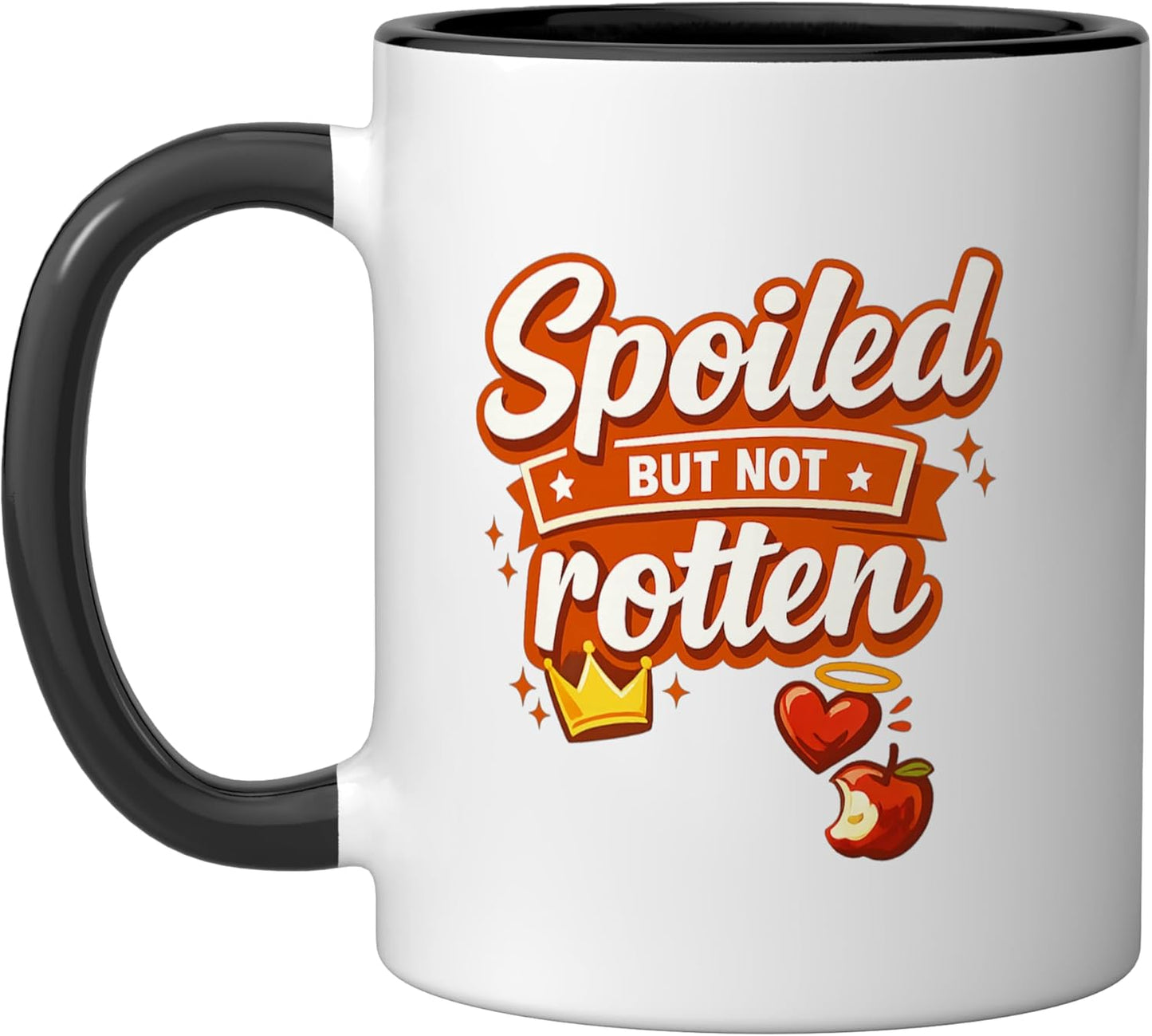 Taza Cerámica Humor Spoiled But Not Rotten Negro/Blanco