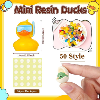 50 Pzas patos plástico coloridos para manualidades y decoración