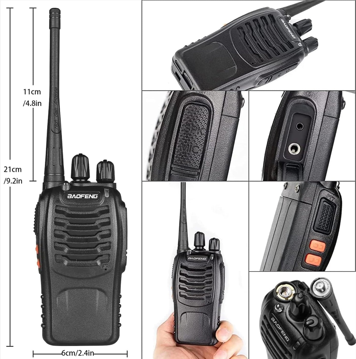 Walkie Talkies 16 Canales Recargable Alcance Largo Pack 3