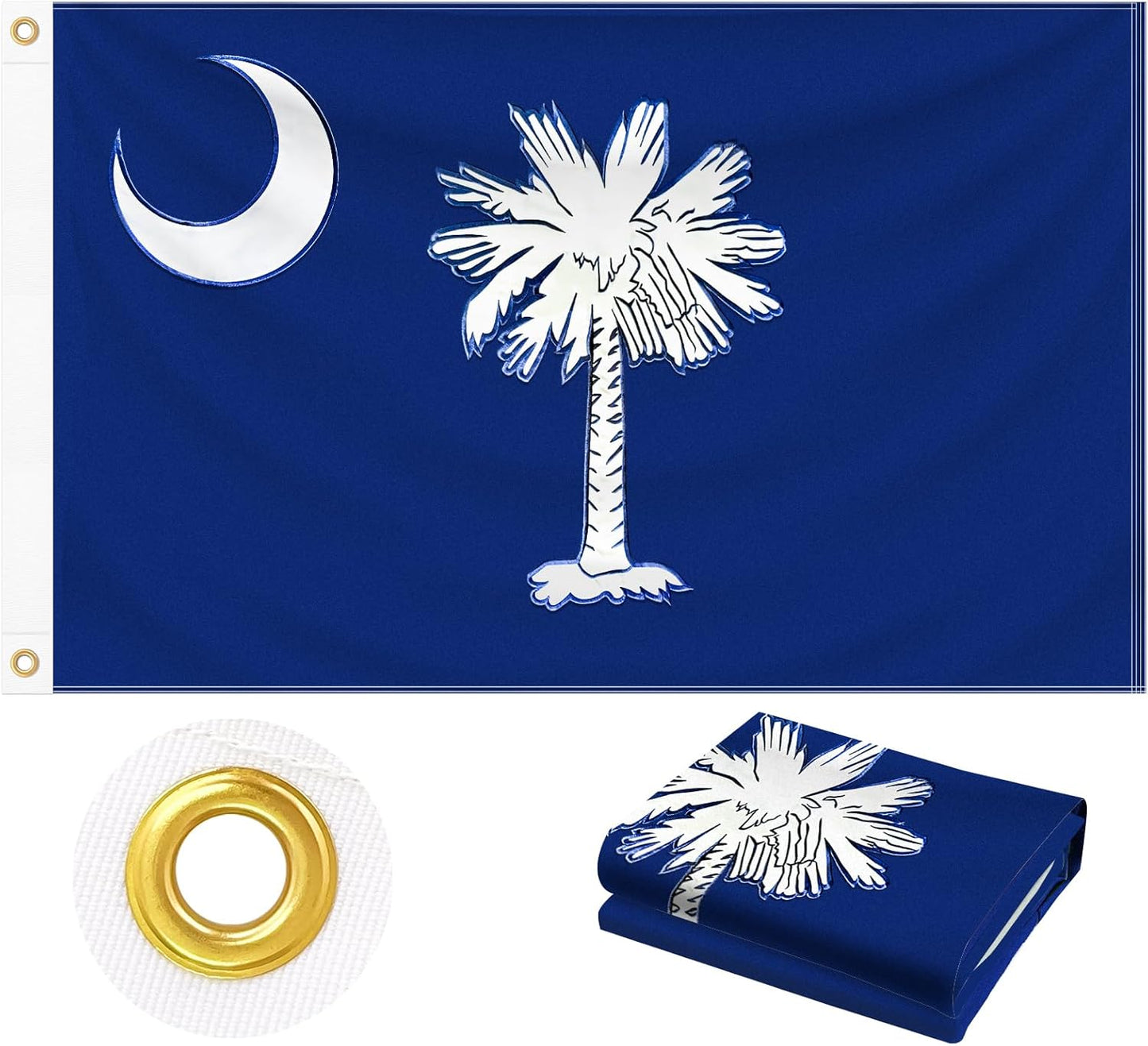 Bandera Carolina del Sur 3x5ft tela Oxford 210D resistente