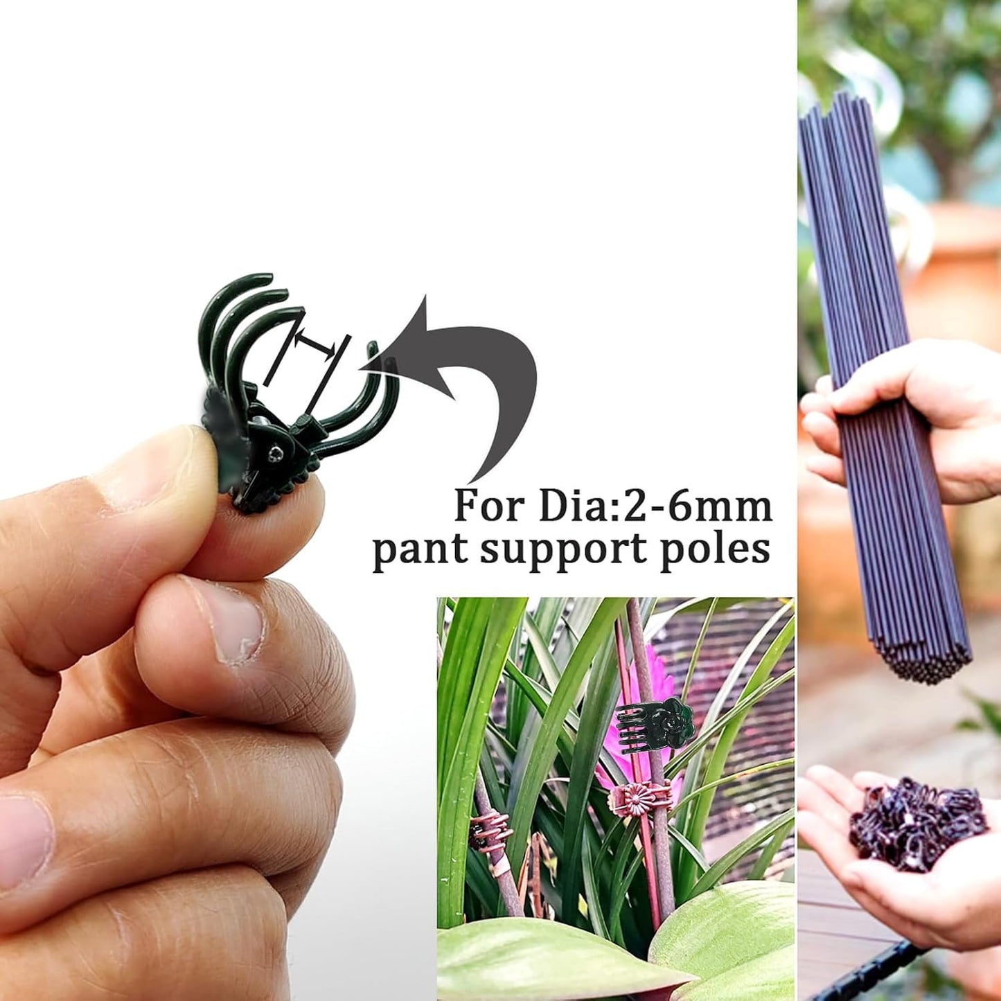 200 Clips Orquídea Jardín Soporte Tallos Enredaderas