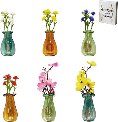 Vasos magnéticos 3D resina decoración nevera 6unid verdemarrón