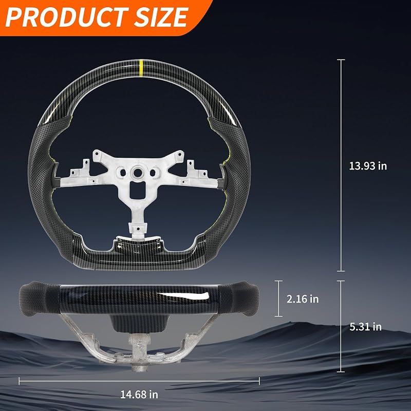 Volante fibra carbono hidro-dip comp Chevy Corvette C6 06-11