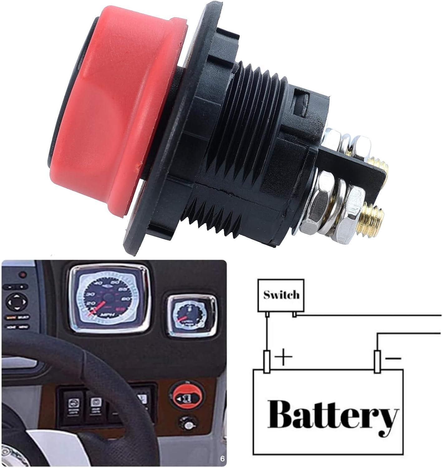 Interruptor aislador batería 100A 32V CC para motocicleta