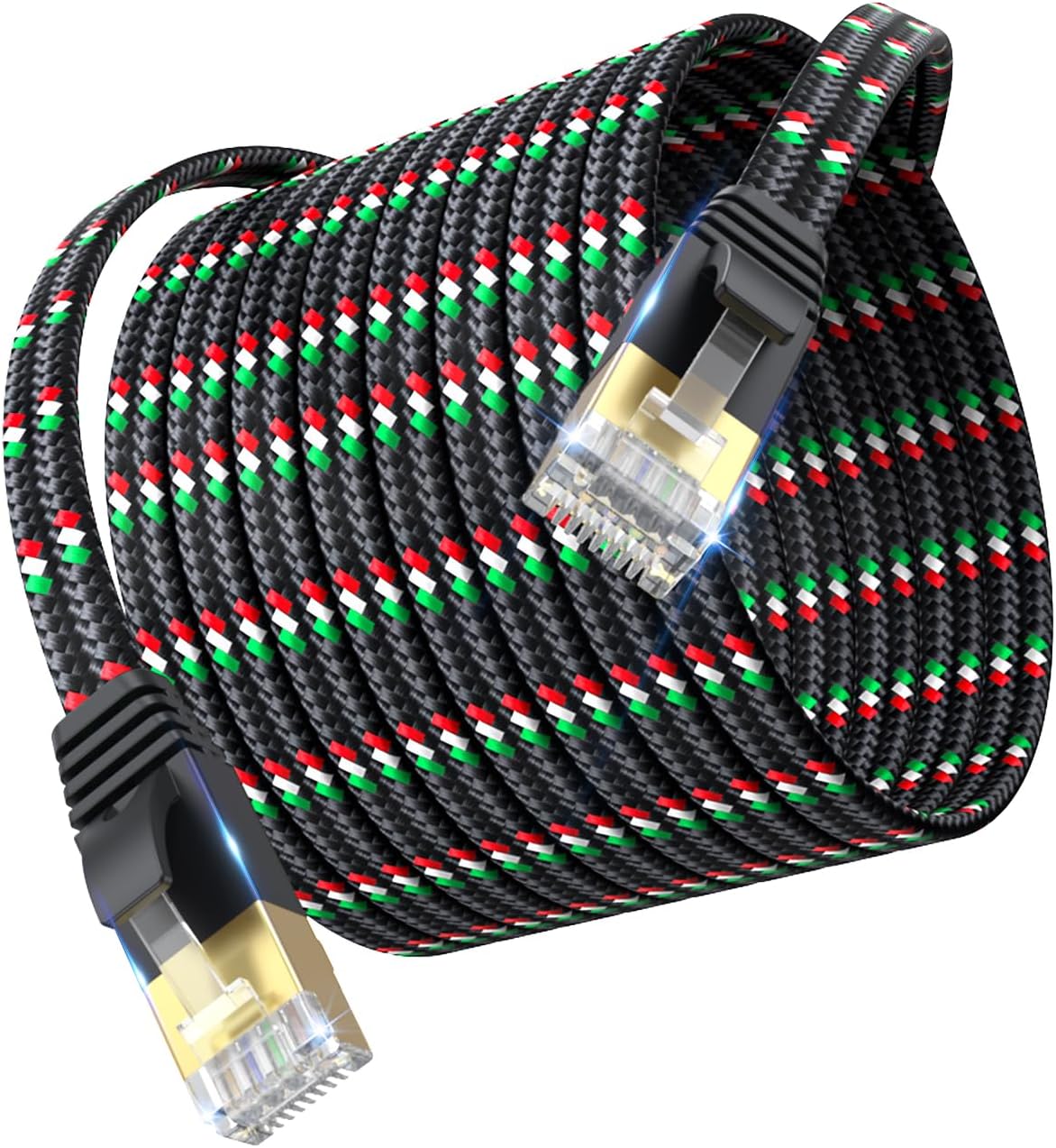 Cable Ethernet Cat7 100pies trenzado 10gbps con conectores dorados