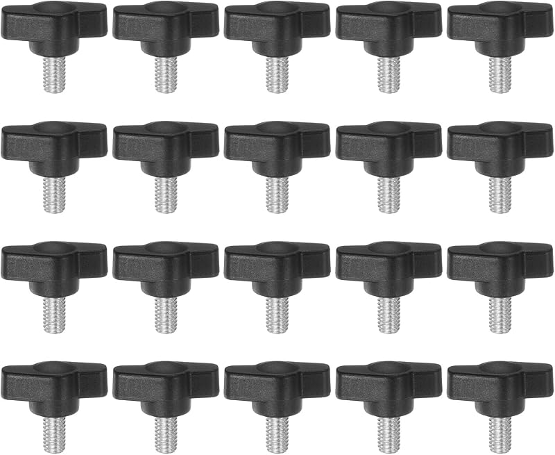 Perillas de agarre T negro M6 x 0.394pulg