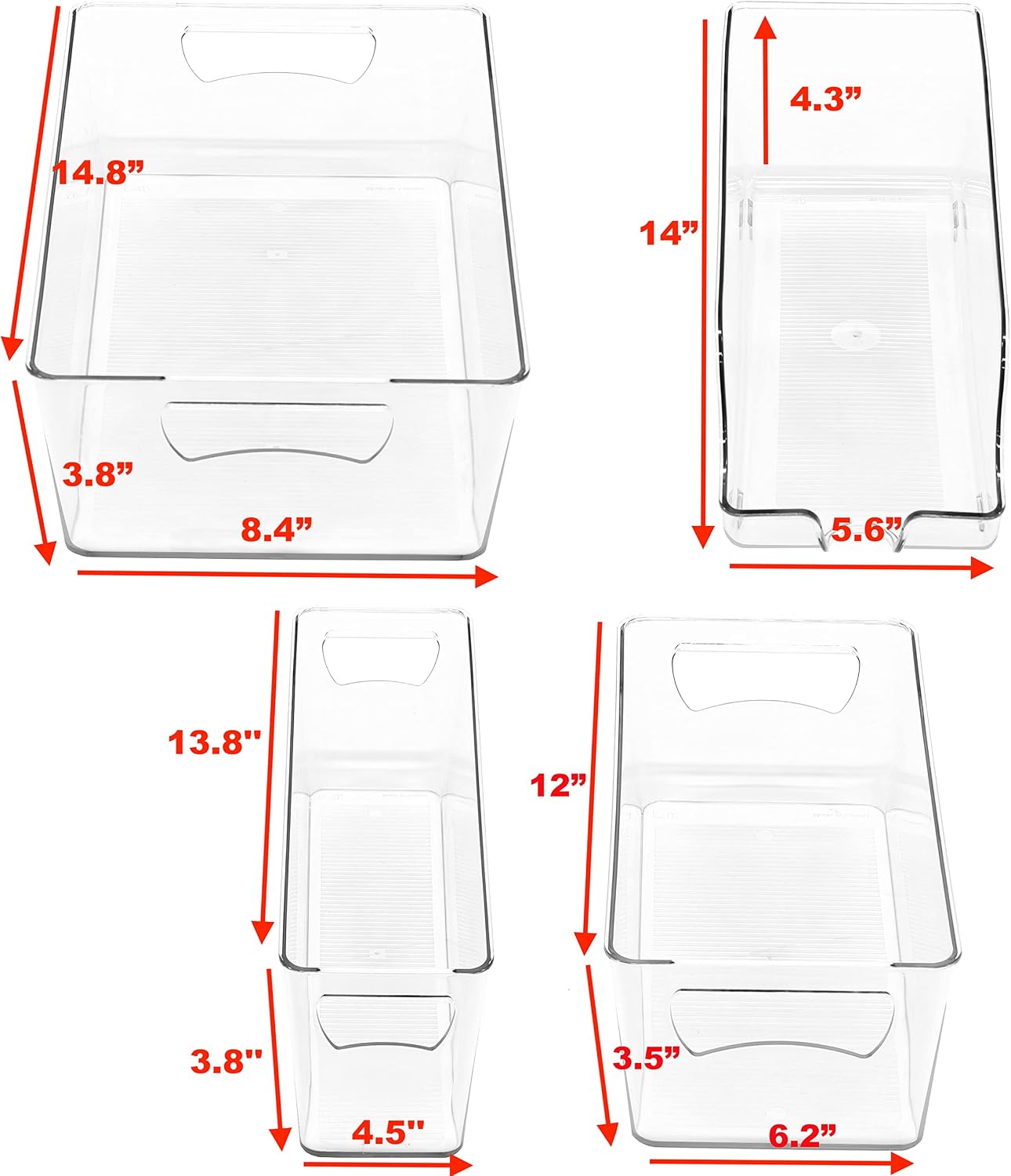 Set 6 Contenedores Organiz. para Refrigerador