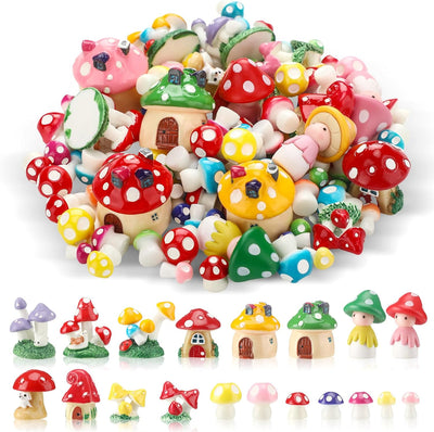 120 Pzas Hongos Resina Manualidades Jardín Bonsái