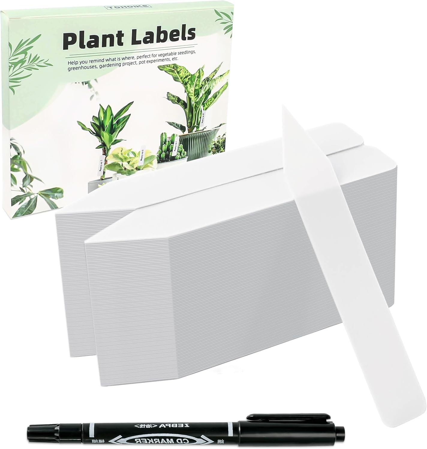 Etiquetas plástico 4pulg para plantas jardín 200uds