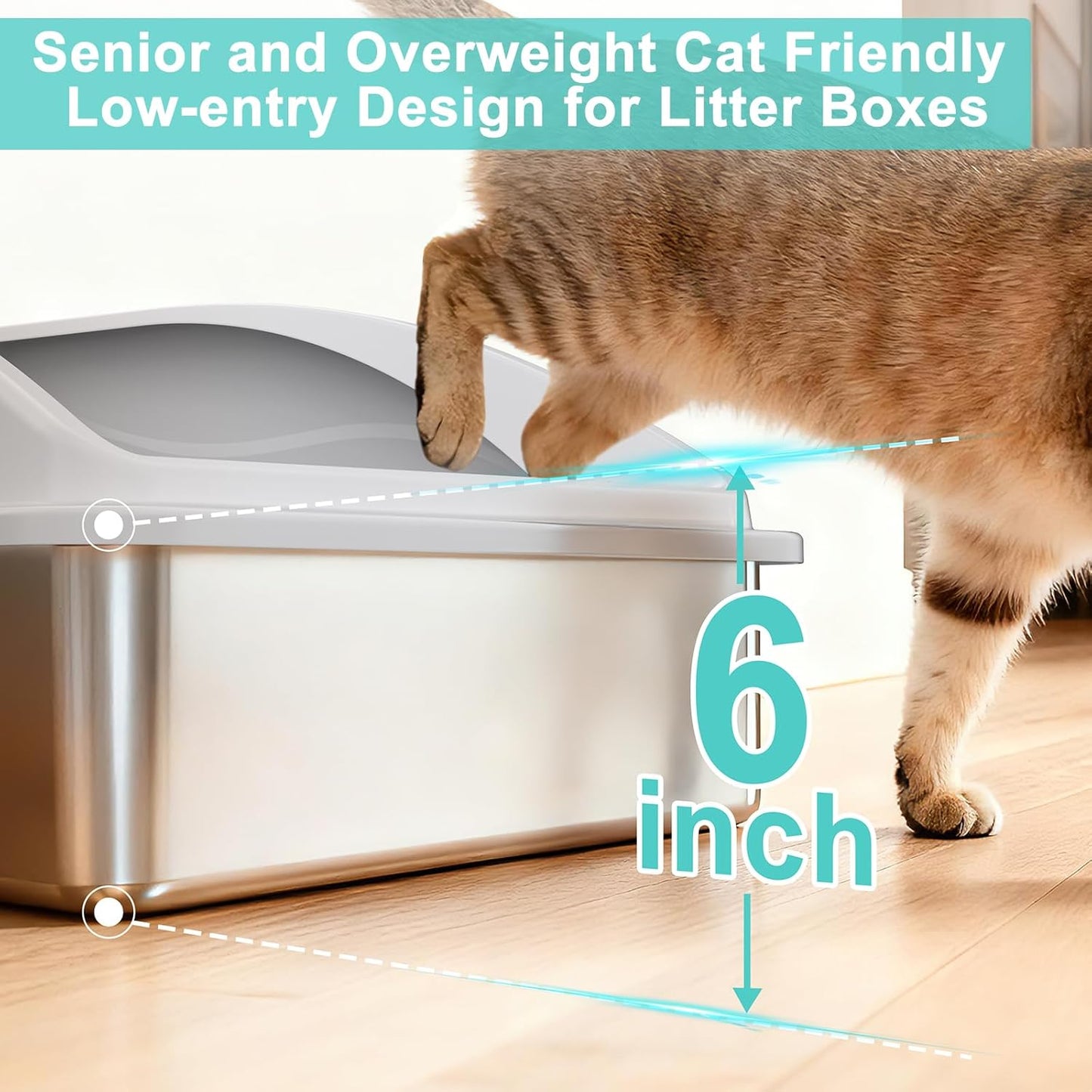 2 Cajas Arena Acero Inox Cerradas XL Antifugas Gatos Grandes