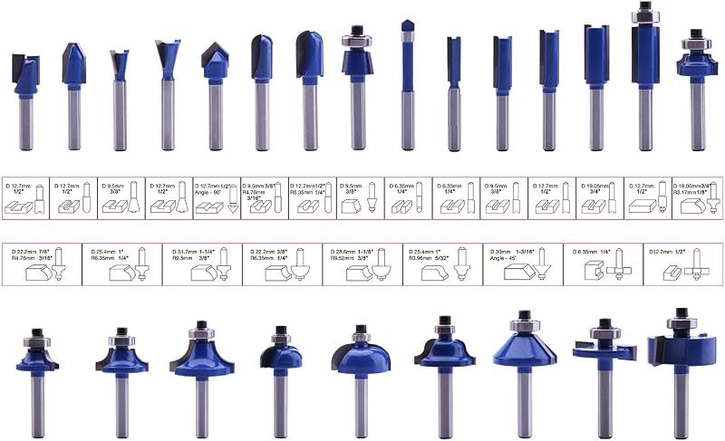 Set 24 Pzas Brocas Carburo 1/4pulg Multiusos Carpintería