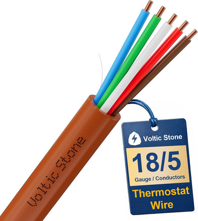 Cable termostato HVAC 18 AWG 5 conductores cobre sólido ETL CL3R
