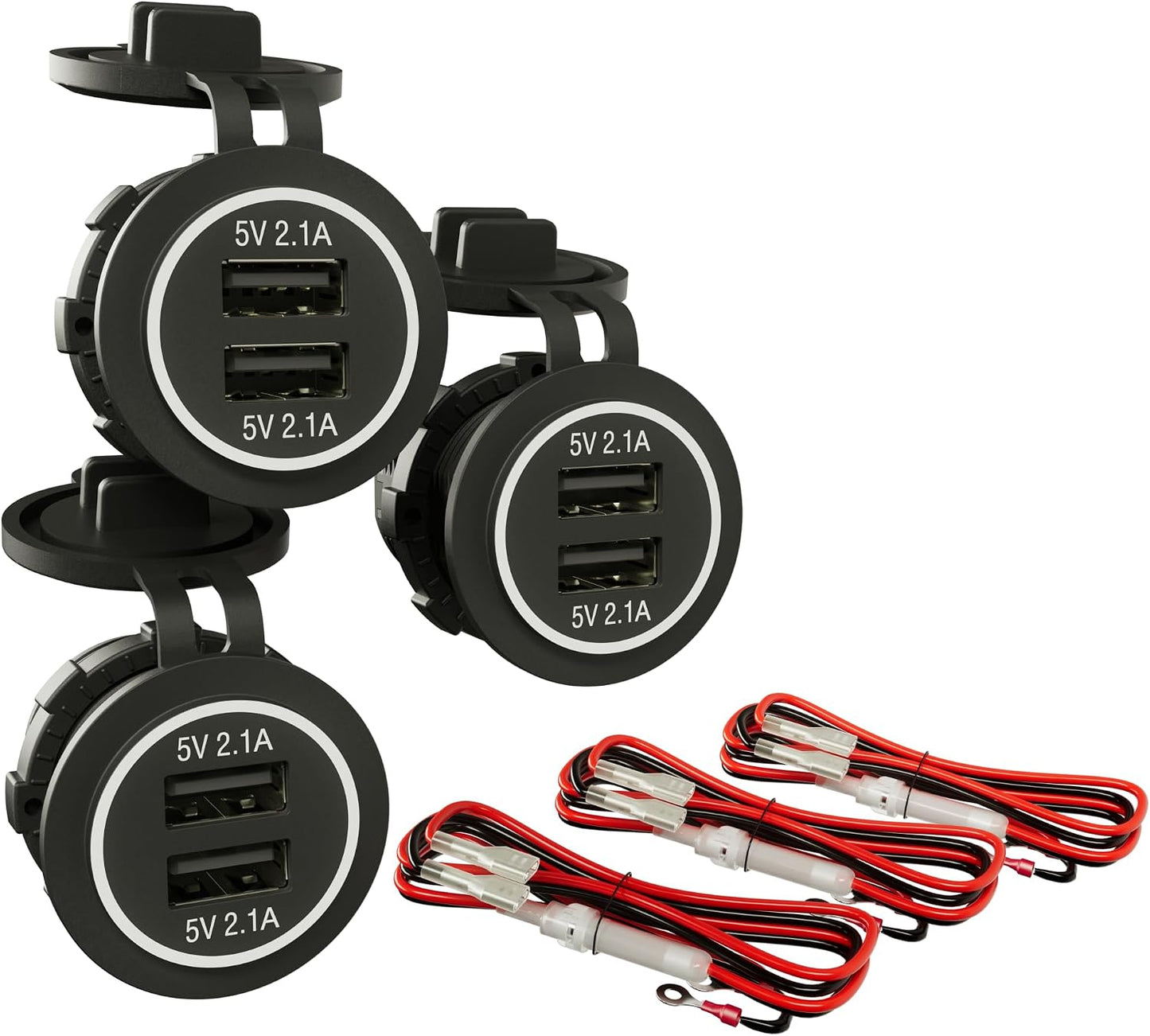 Enchufe USB dual 12V/24V 2.1A para motocicleta coche