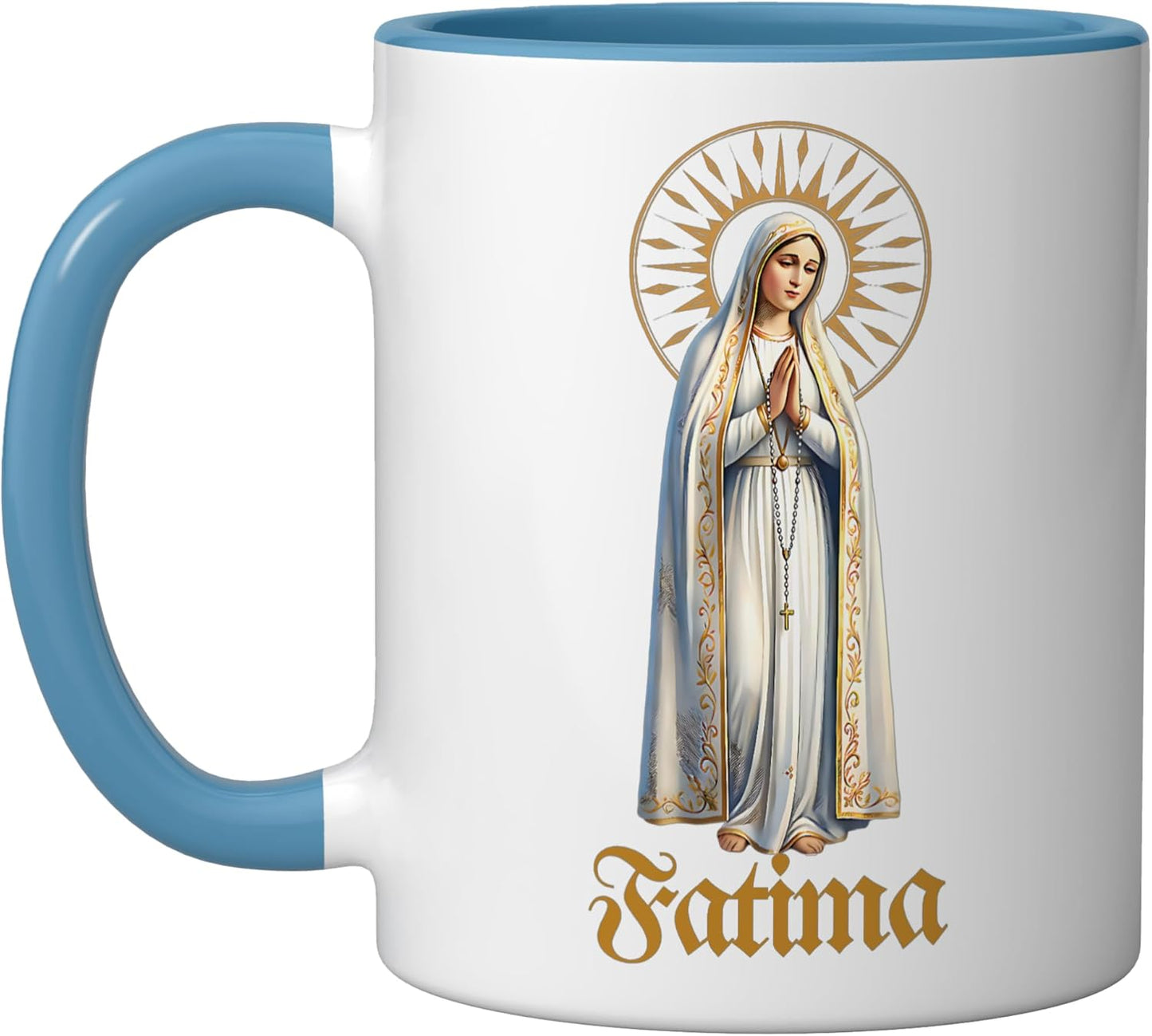 Taza Cerámica Azul Blanco 1917 Portugal