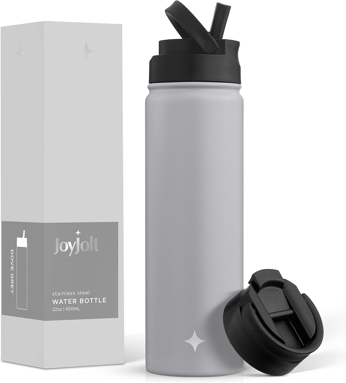 Botella agua acero inox aislada vacío 22oz con popote