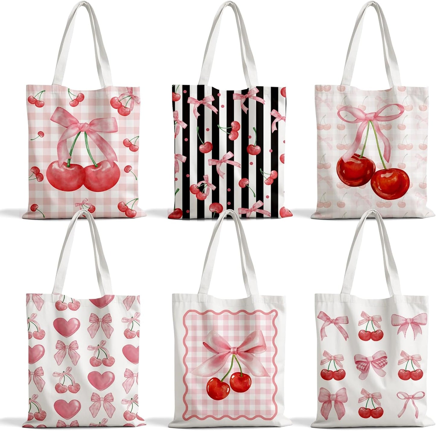 6 Bolsas Lona 15x13" Doble Cara para Niños