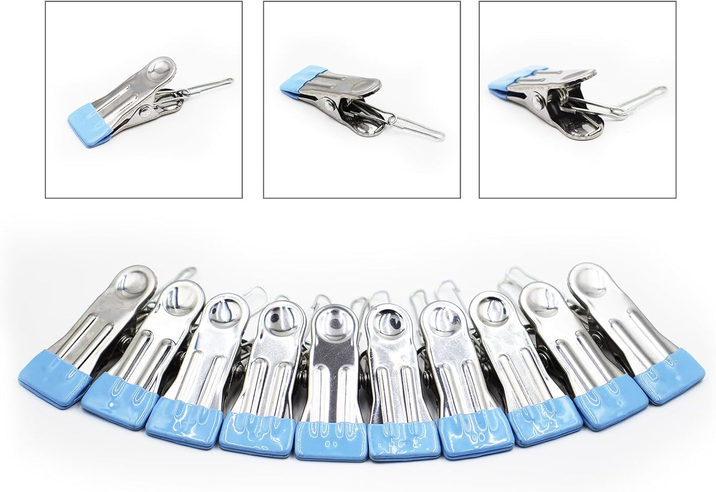 Clips para ropa y bolsas, 10 pzas 2.14" resistente