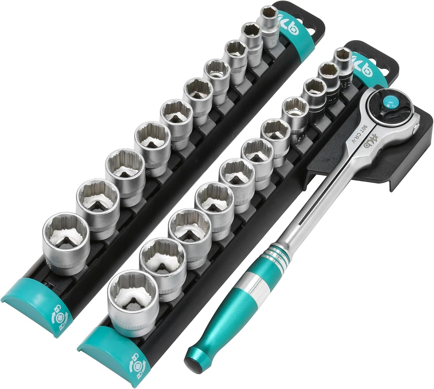 Set 24 llaves vaso 3/8pulg trinquete 90 dientes