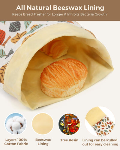 Bolsas cera abeja reutilizables para pan y masa madre