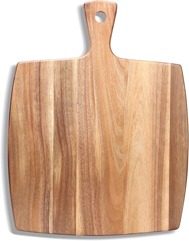 Tabla cortar acacia 17x13pulg con asa para carnicero
