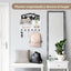 Soporte llaves pared madera 6 ganchos blanco
