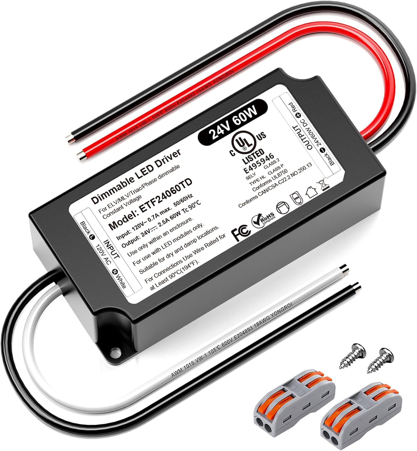 Controlador LED 24V 60W Triac comp. Lutron y Leviton