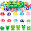 62 Pzas figuras mini hongos ranas decoración jardín multicolor