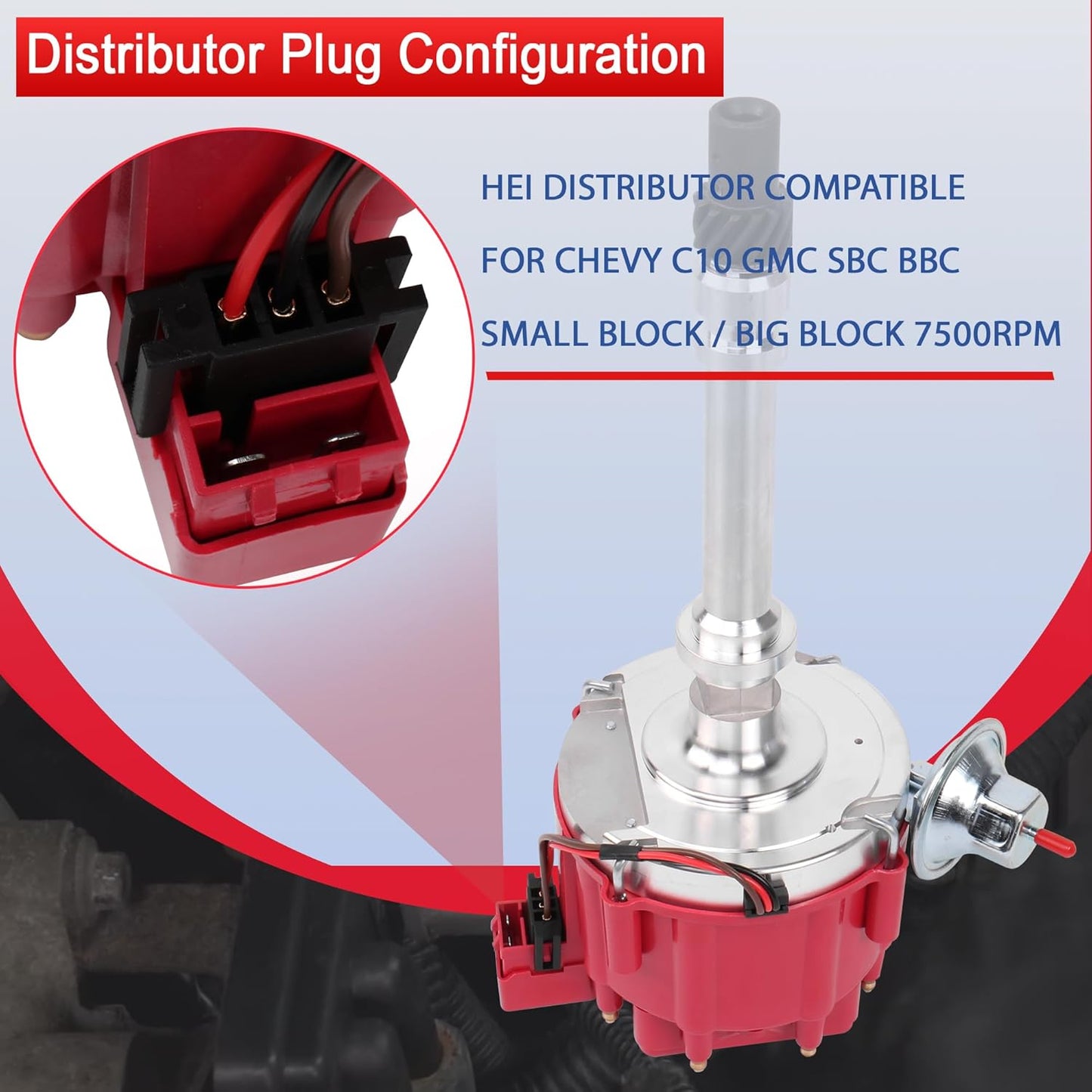 Distribuidor HEI comp Chevy C10 GMC SBC BBC 65k 7500 RPM