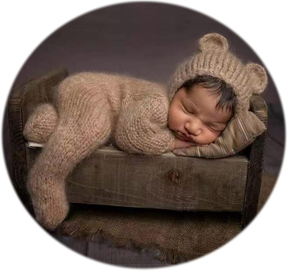 Conjunto punto ganchillo bebé foto gorro mameluco