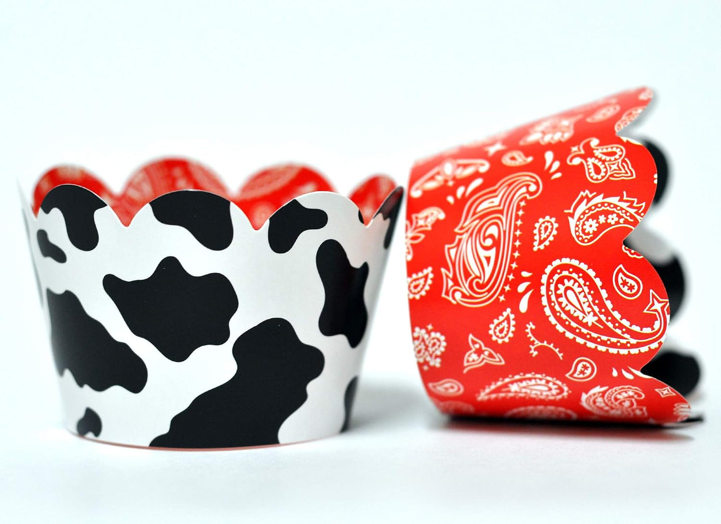 Set 24 soportes vaca estampado para fiestas infantiles