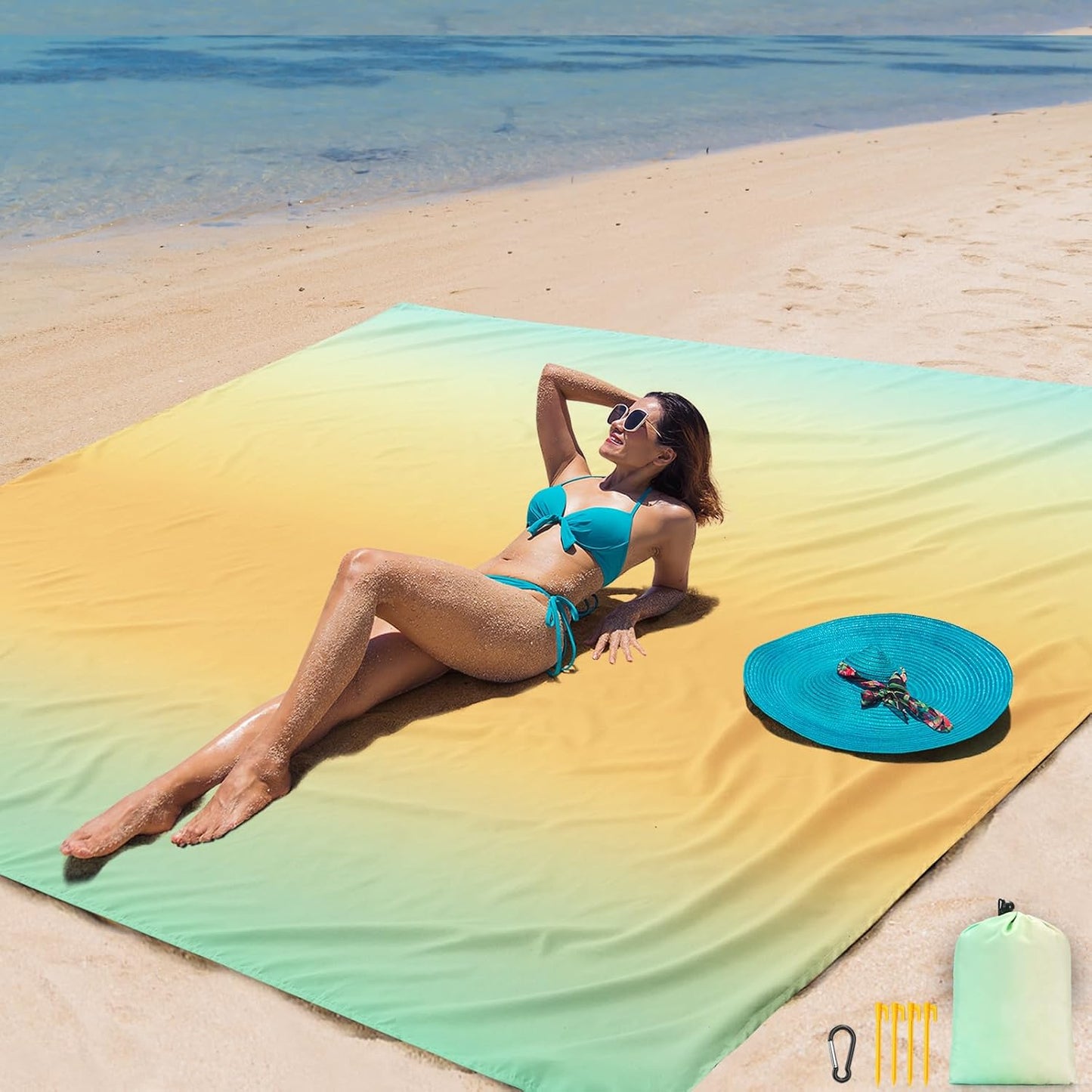Manta playa impermeable arena extra grande secado rápido