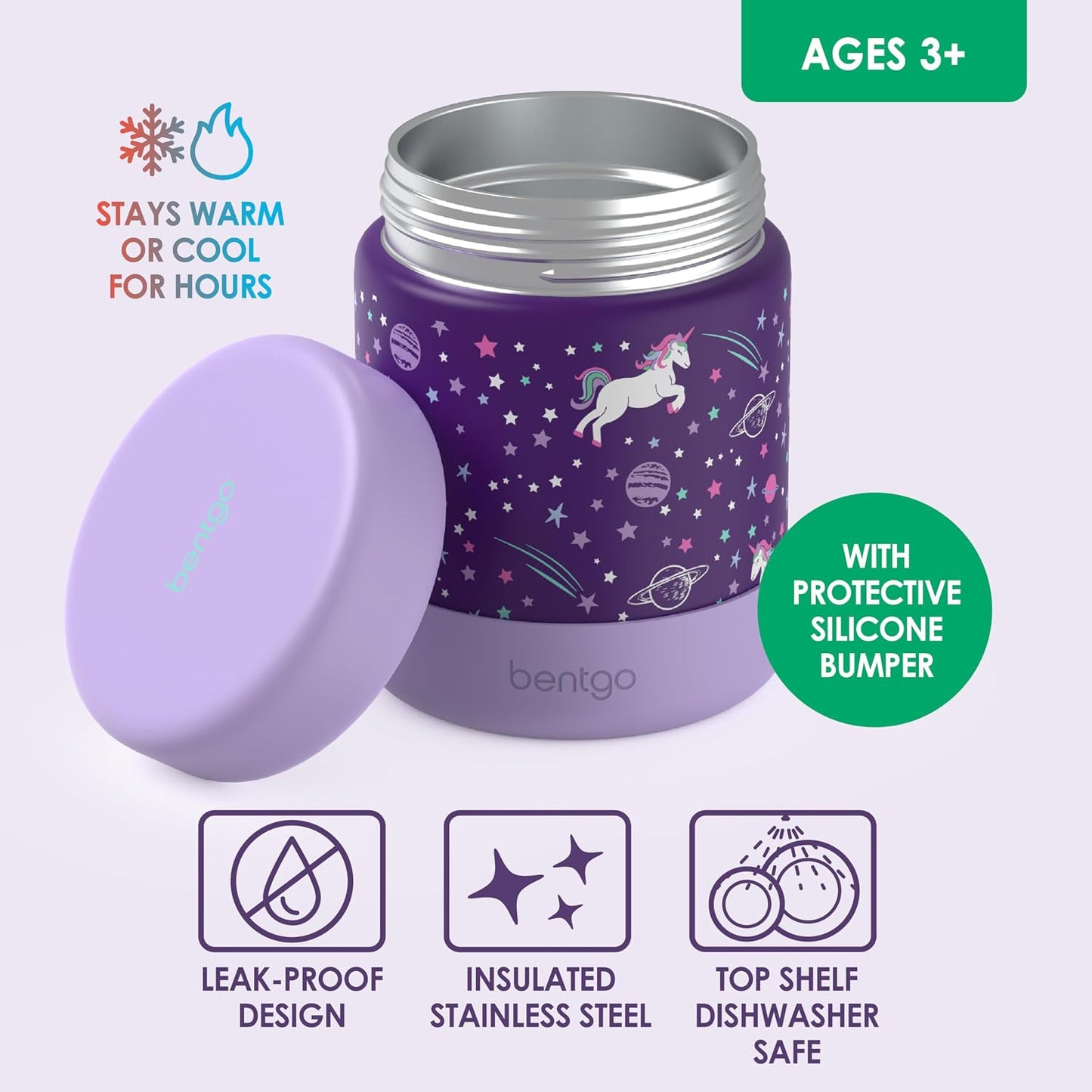 Tarro comida niños acero inox 11oz a prueba fugas