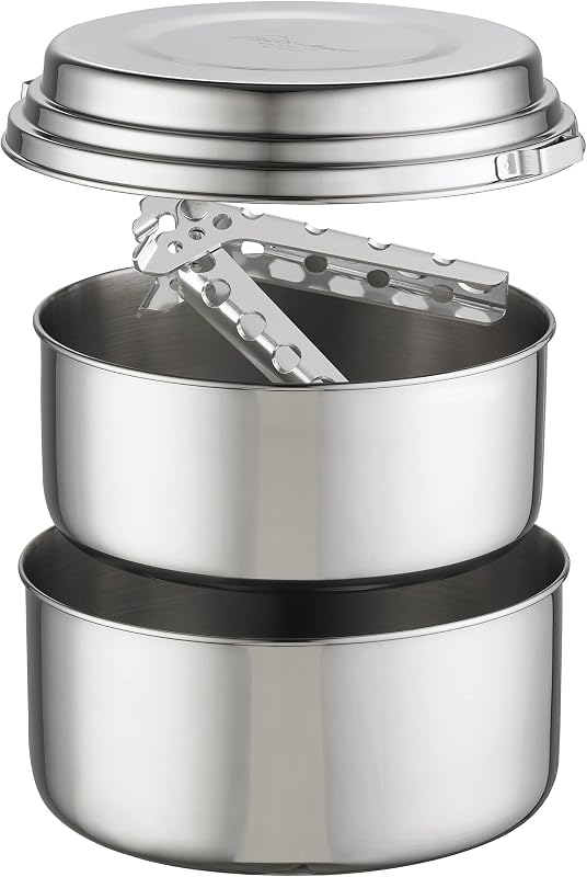Set ollas camping acero inox