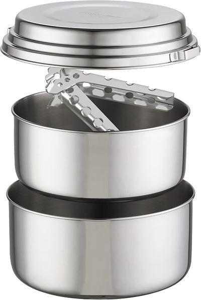 Set ollas camping acero inox