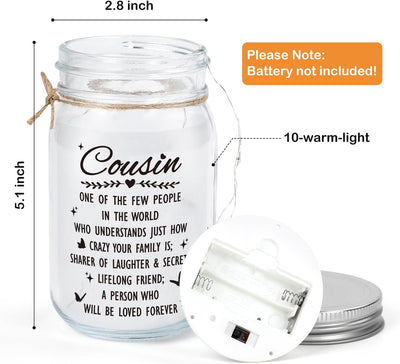 Regalos para prima mujer luz nocturna tarro masón cumpleaños