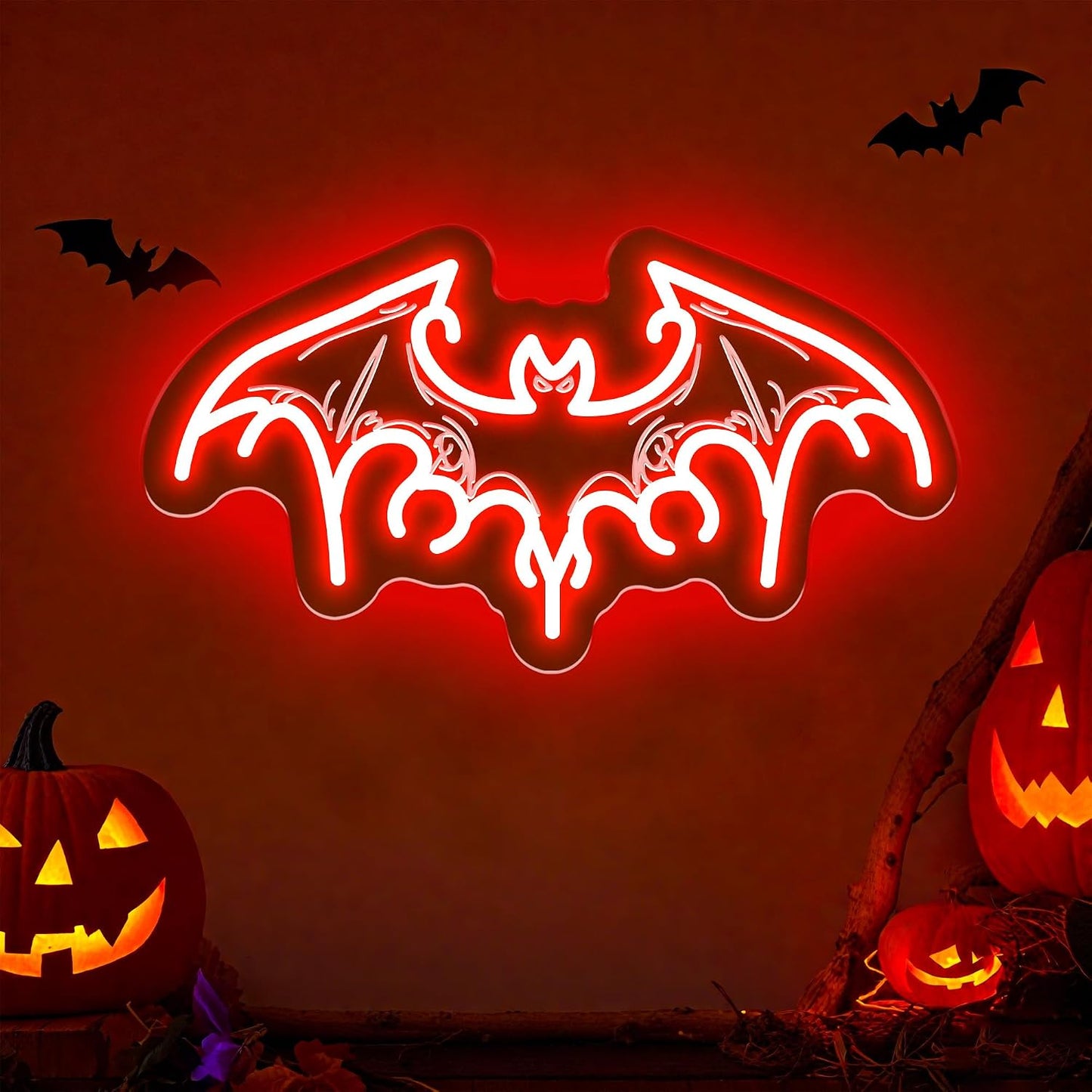 Letrero neón murciélago LED decoración gótica