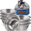 Set 6 cuencos acero inox redondos sin BPA con bolsa viaje