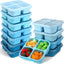 Set 12 Recipientes Bento 4 Comp Reutiliz. Apilables