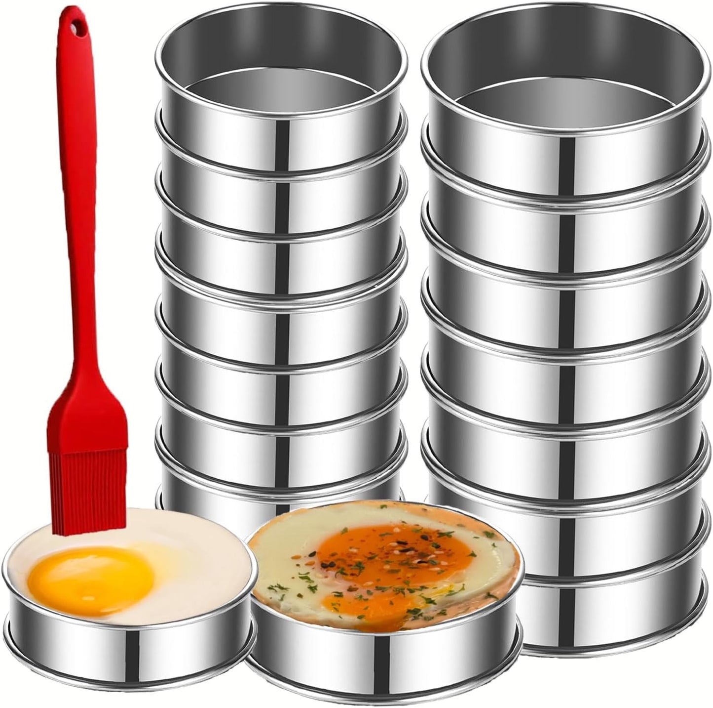 16 Pzas Anillos Muffin 4pulg Acero Inox Doble Borde