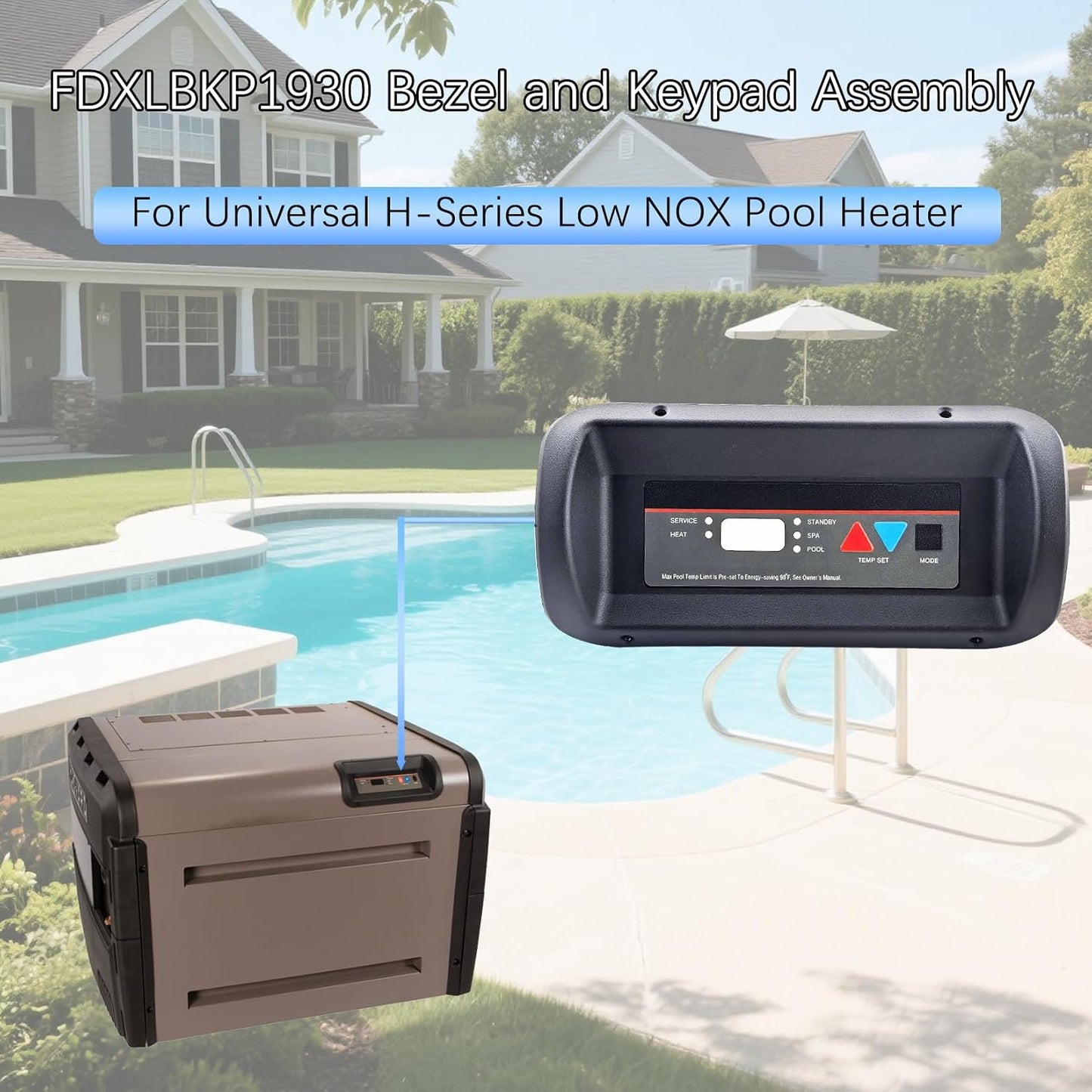 Conjunto bisel teclado calentador piscina Serie H bajo NOX