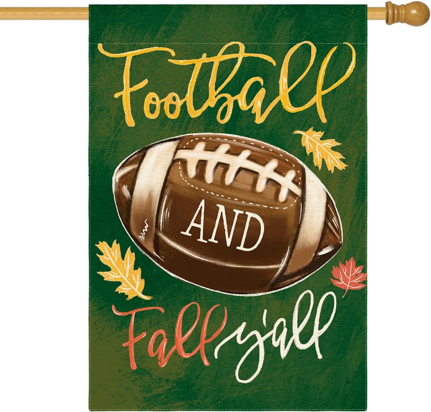 Bandera doble cara otoño fútbol 28x40" exterior