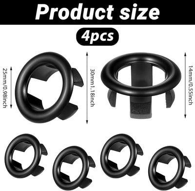 Anillo desbordamiento fregadero 4 pzas PVC negro