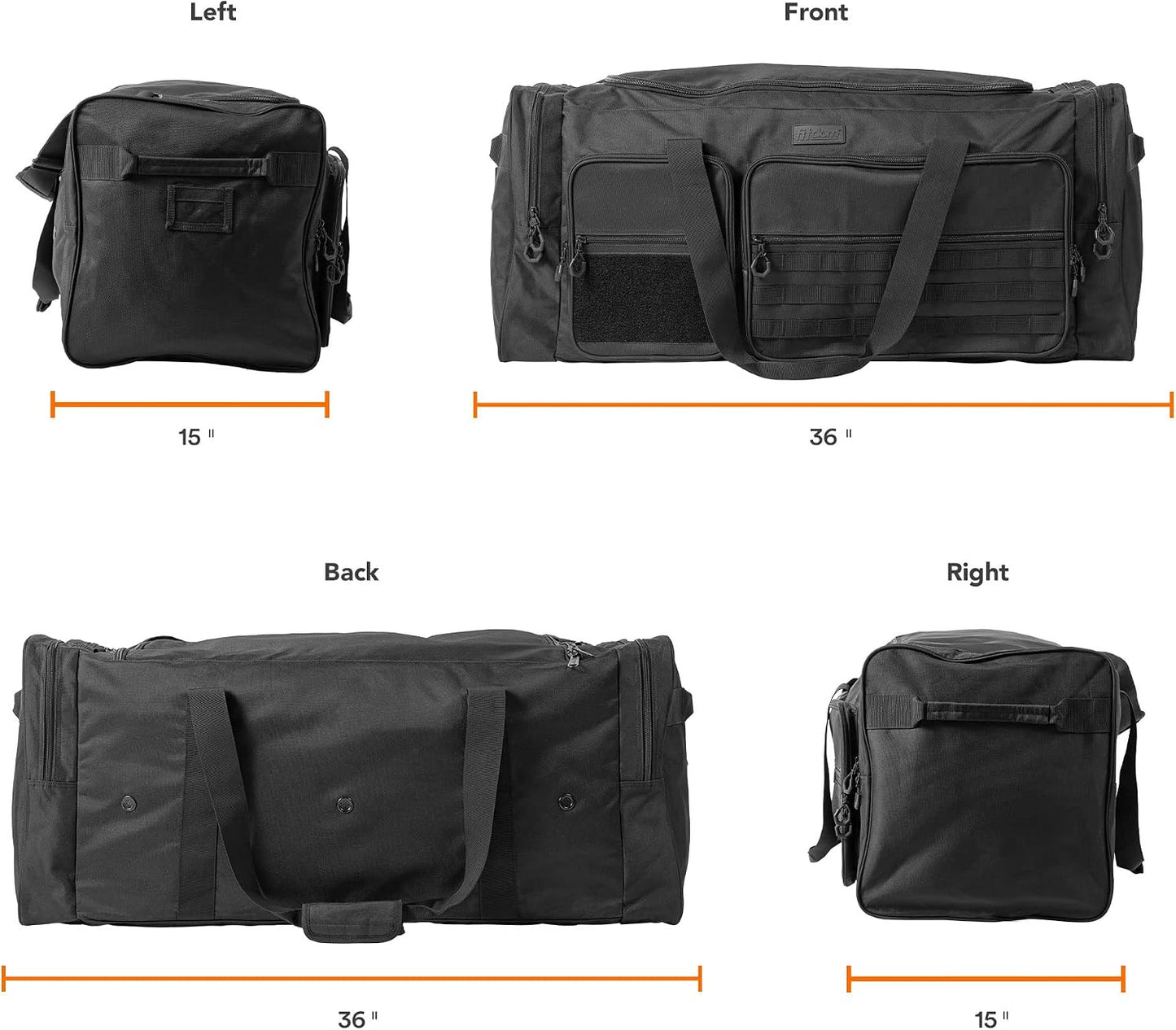 Bolsa viaje 130l 36pulg correa ajustable 7 compartimentos