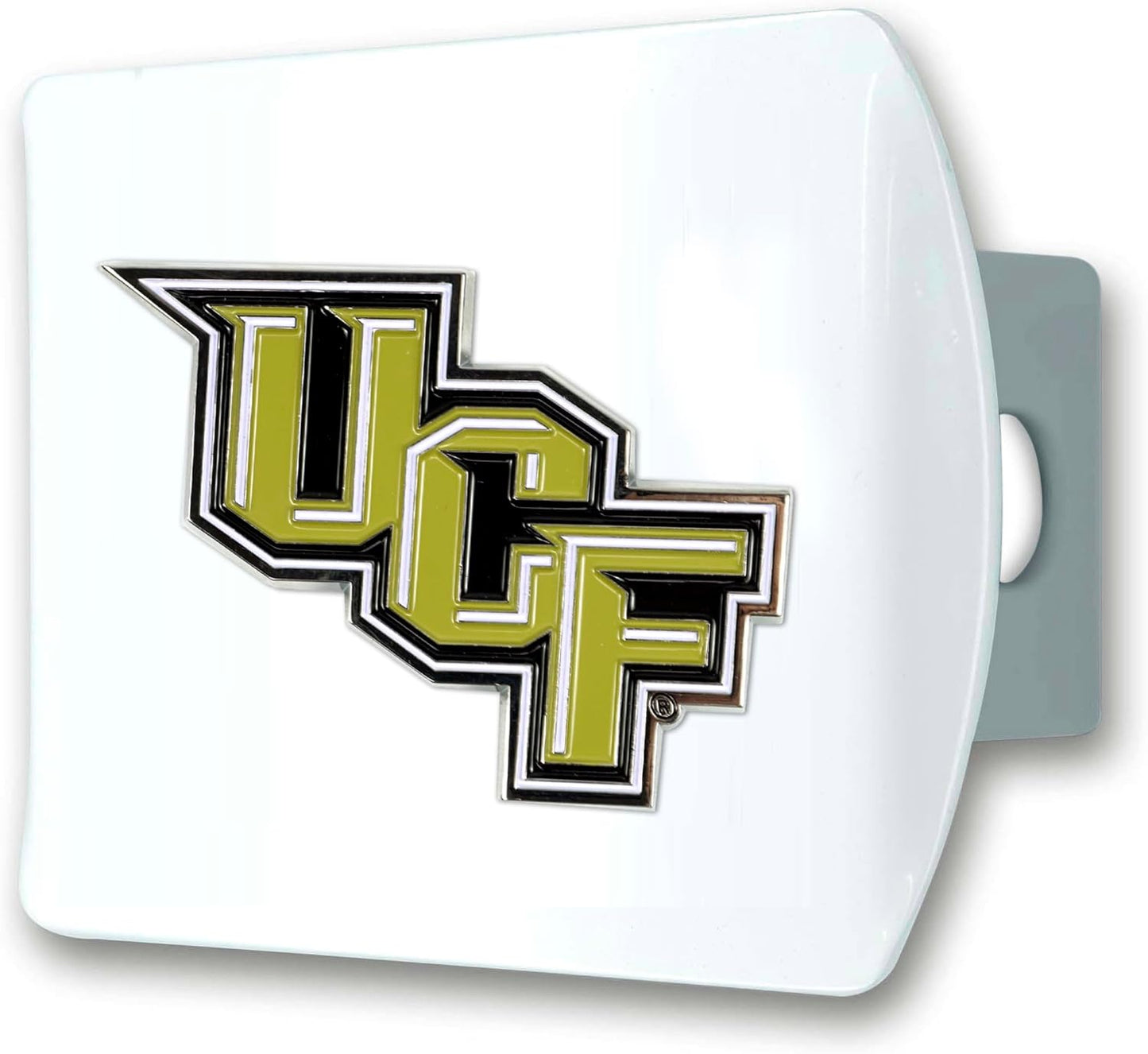 Cubierta enganche Univ. Florida Central blanca metal cromado