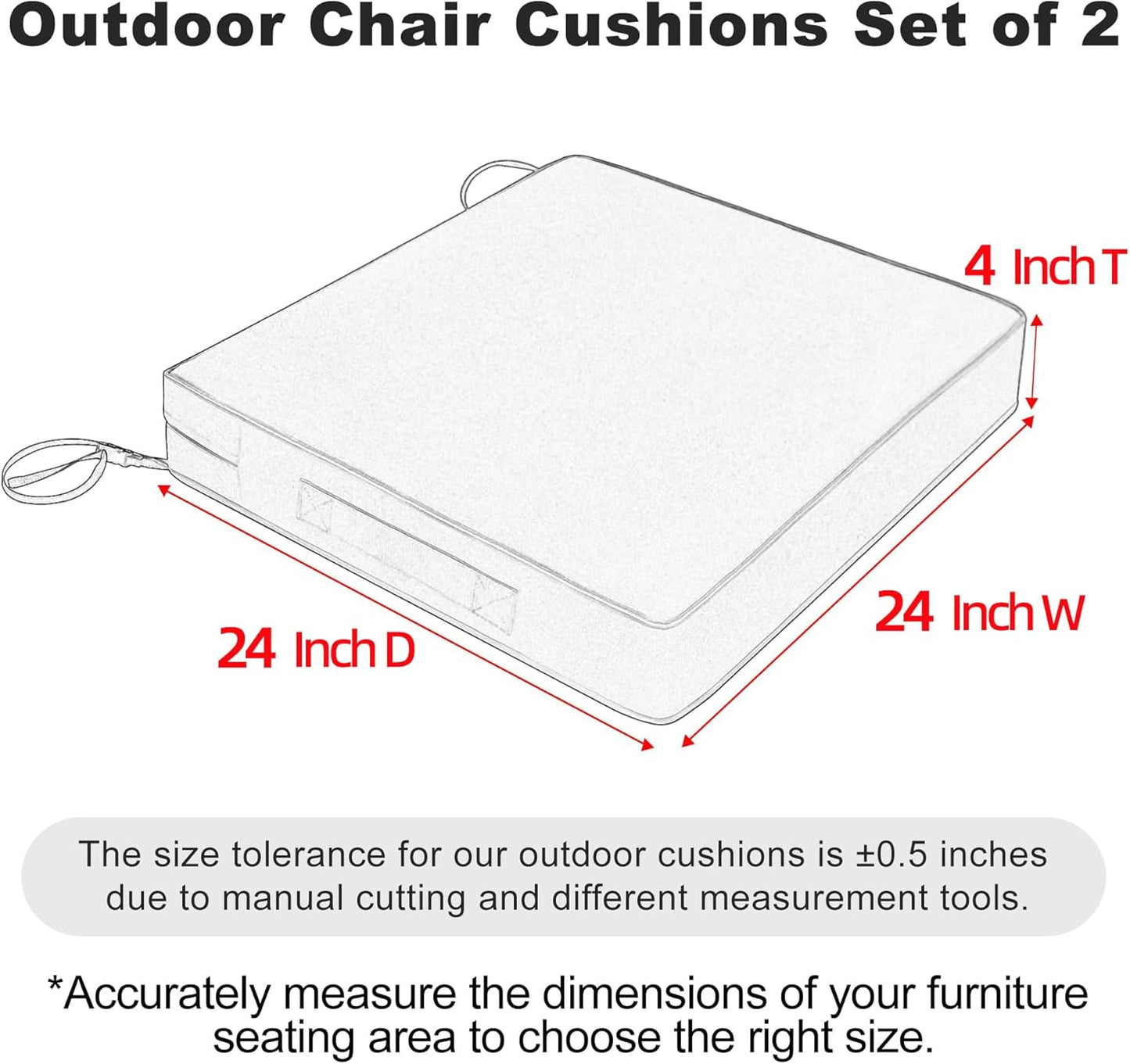 Cojines silla patio 24x24pulg impermeables para exteriores