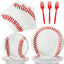 Pack 96 Suministros Fiesta Béisbol Platos Servilletas