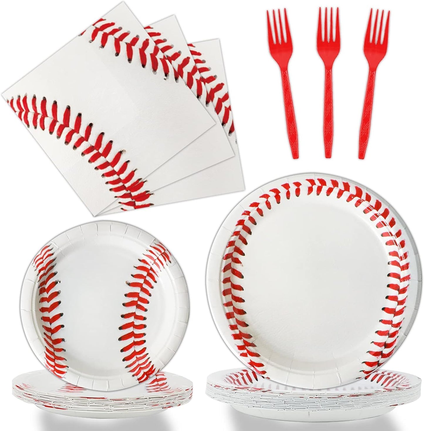 Pack 96 Suministros Fiesta Béisbol Platos Servilletas