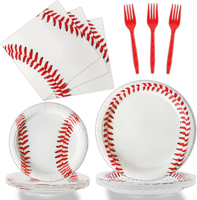 Pack 96 Suministros Fiesta Béisbol Platos Servilletas